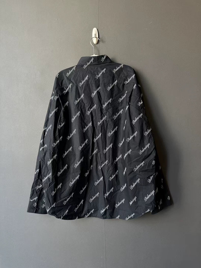 Balenciaga Full Logo Long Sleeve Shirt