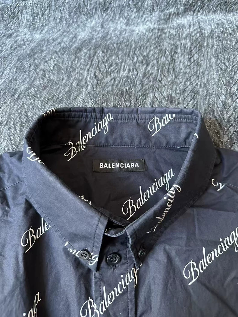 Balenciaga Full Logo Long Sleeve Shirt
