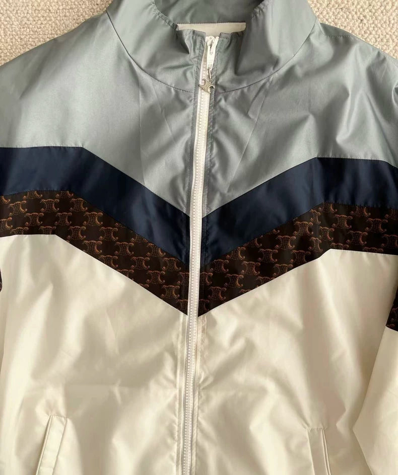 Celine Color Block Ice Blue Sports Jacket