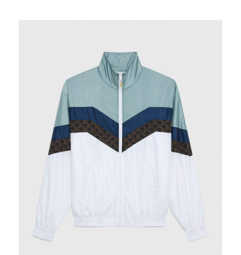 Celine Color Block Ice Blue Sports Jacket