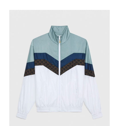 Celine Color Block Ice Blue Sports Jacket
