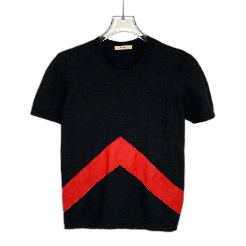 Celine Black Short Sleeve Knit Sweater