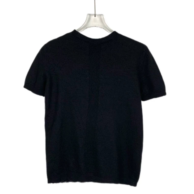 Celine Black Short Sleeve Knit Sweater