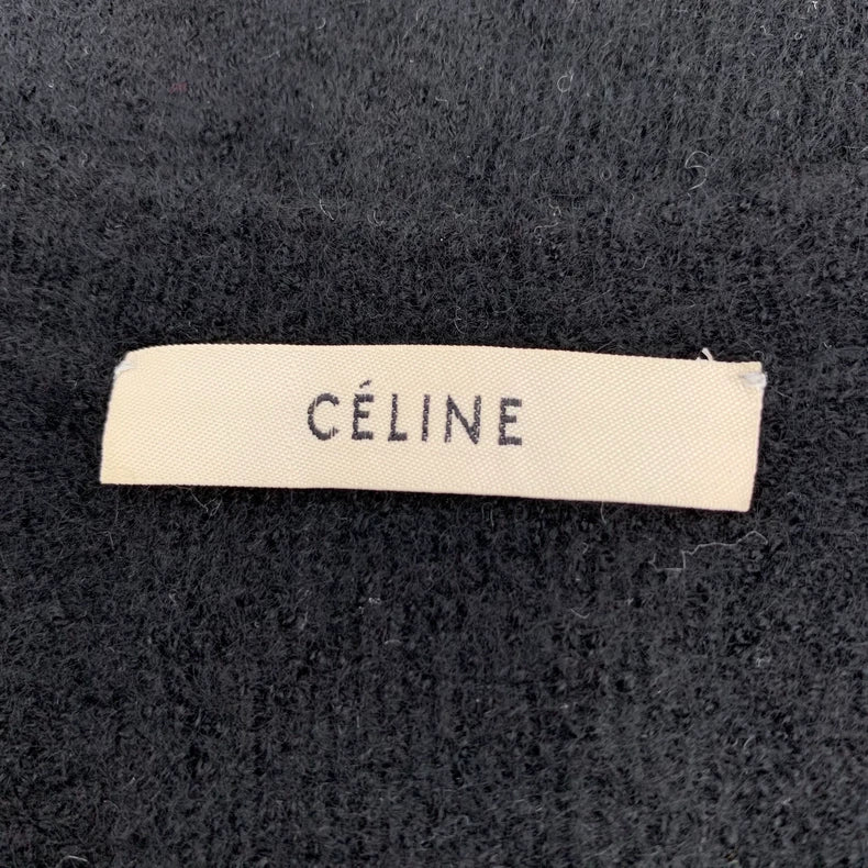 Celine Black Short Sleeve Knit Sweater