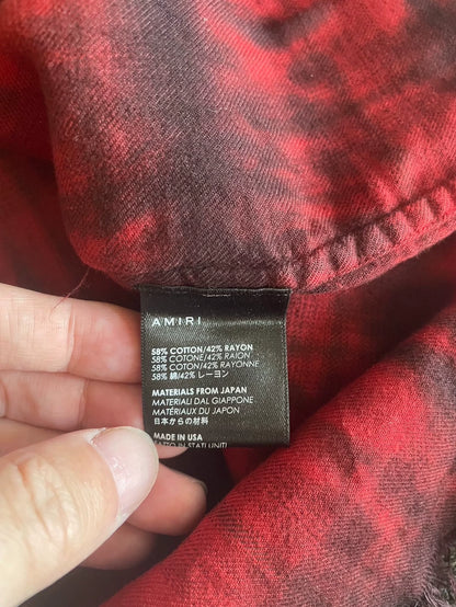 Amiri Red Tie-Dye Button-Up Shirt-yf