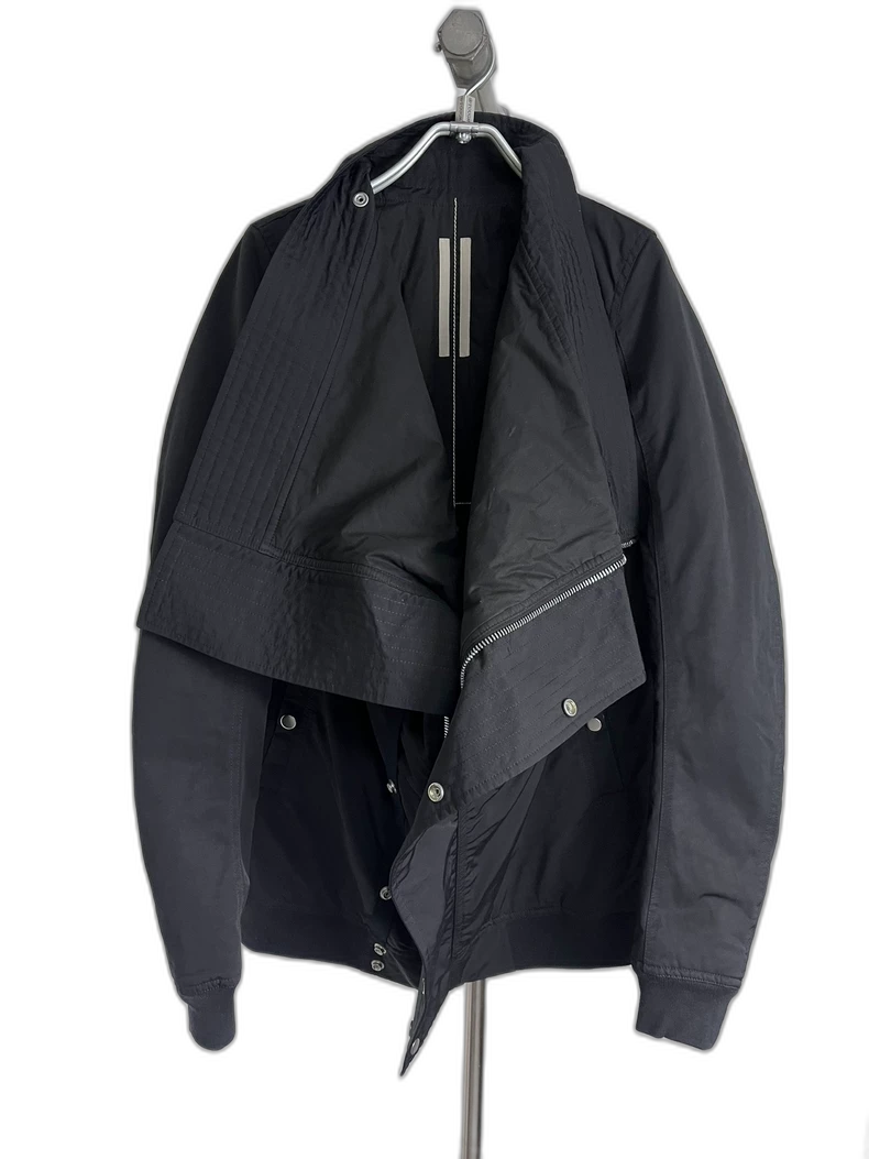 Rick Owens Black Zip Cotton Jacket Size S