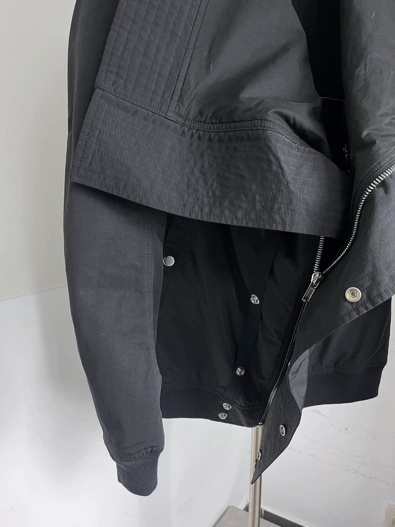 Rick Owens Black Zip Cotton Jacket Size S