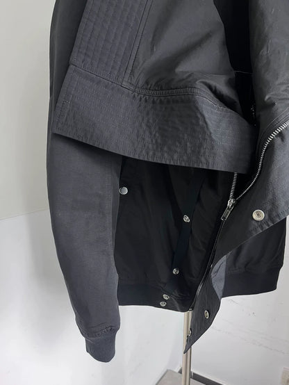 Rick Owens Black Zip Cotton Jacket Size S