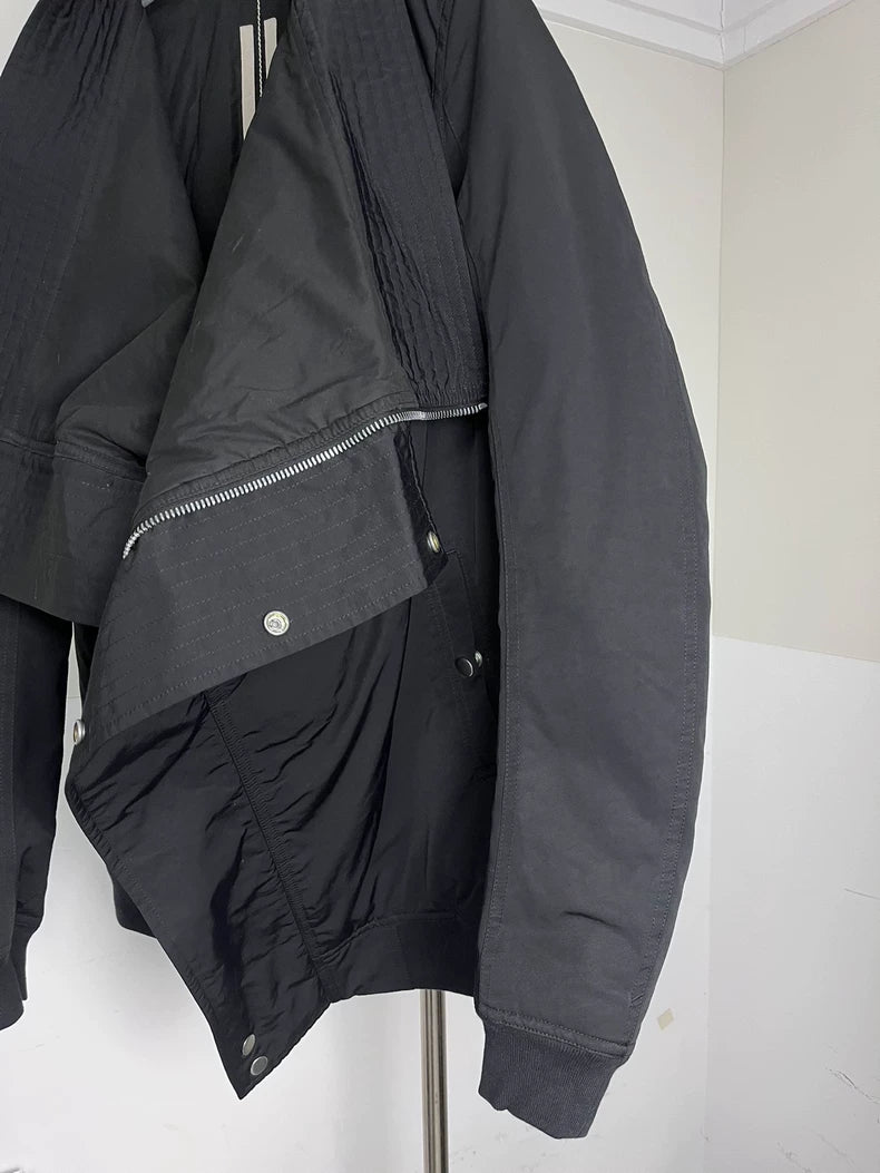 Rick Owens Black Zip Cotton Jacket Size S