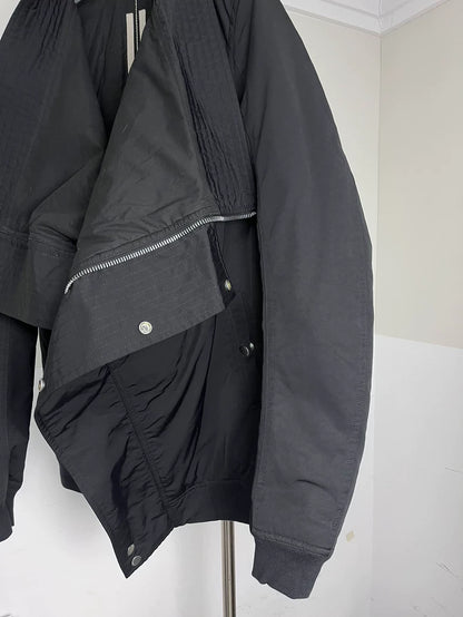 Rick Owens Black Zip Cotton Jacket Size S