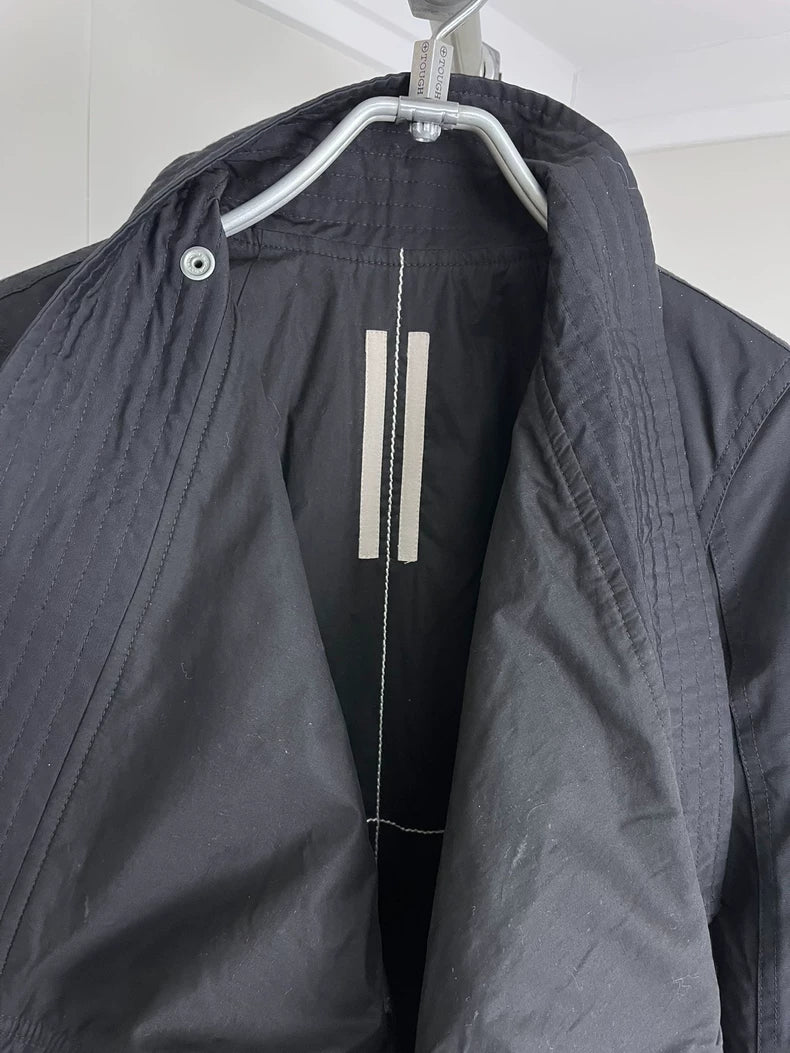 Rick Owens Black Zip Cotton Jacket Size S