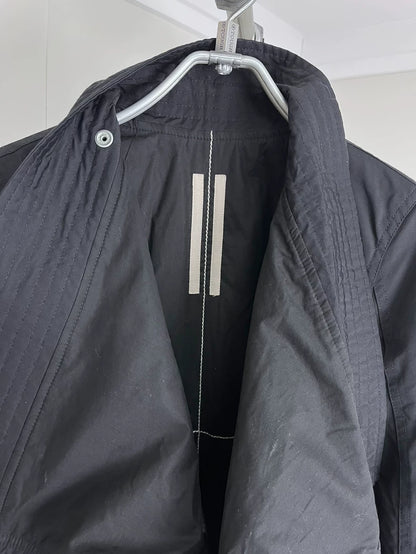 Rick Owens Black Zip Cotton Jacket Size S