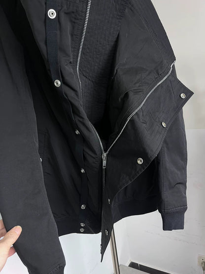 Rick Owens Black Zip Cotton Jacket Size S