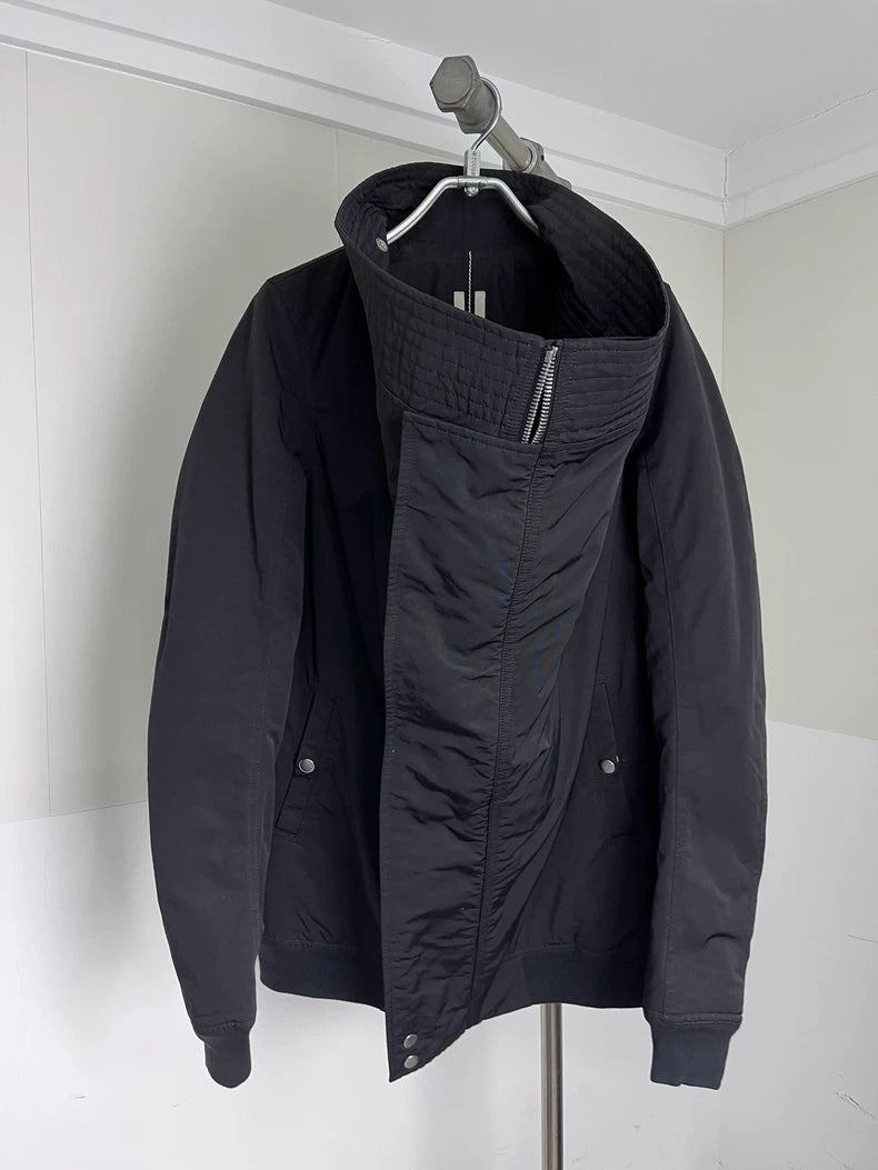 Rick Owens Black Zip Cotton Jacket Size S