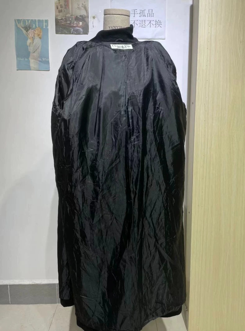 Vintage Dior Black Cashmere Wool Coat