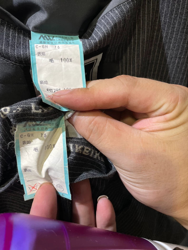 Dior Striped Gray Suit with Gold Buttons