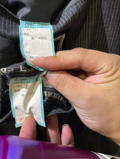 Dior Striped Gray Suit with Gold Buttons