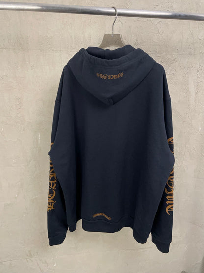 Chrome Hearts Black Hoodie with Brown Text