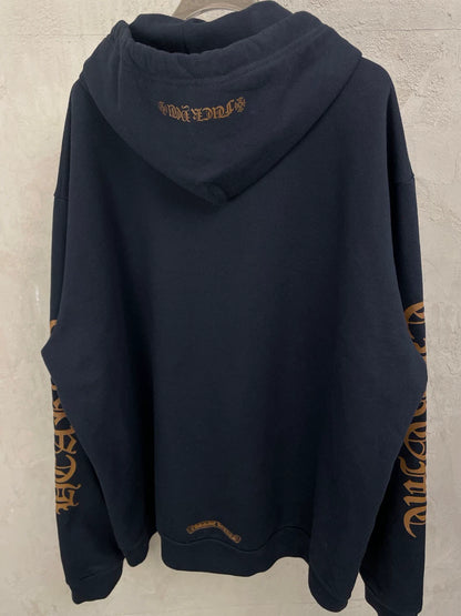 Chrome Hearts Black Hoodie with Brown Text