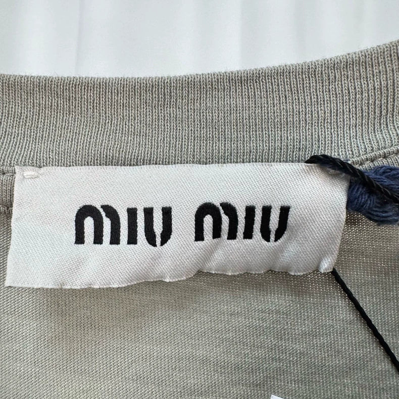 Miu Miu Embroidered Letter Sleeveless Top-yf