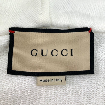 Gucci White Striped Zip Hooded Sweatshirt