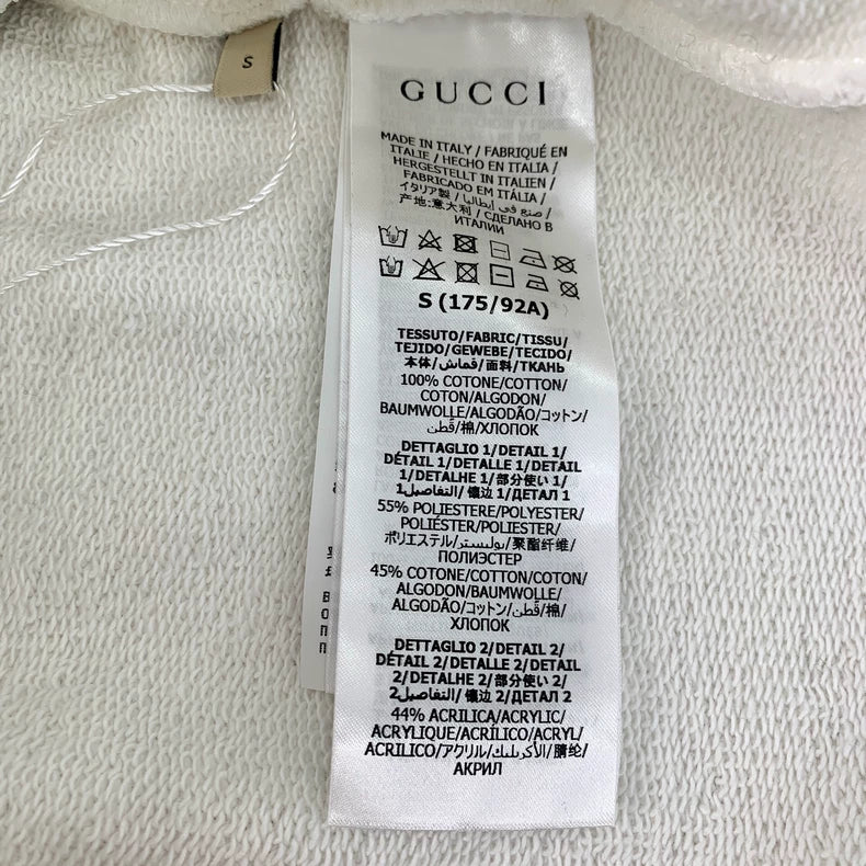 Gucci White Striped Zip Hooded Sweatshirt
