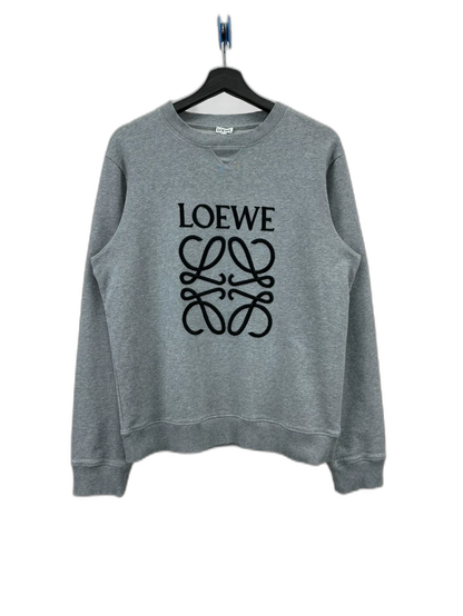 Loewe Gray Logo Embroidery Sweatshirt M