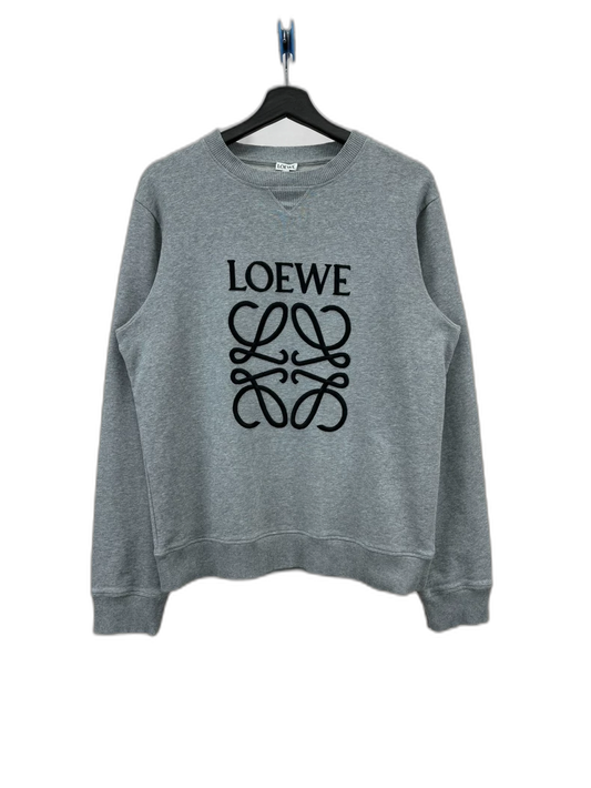 Loewe Gray Logo Embroidery Sweatshirt M