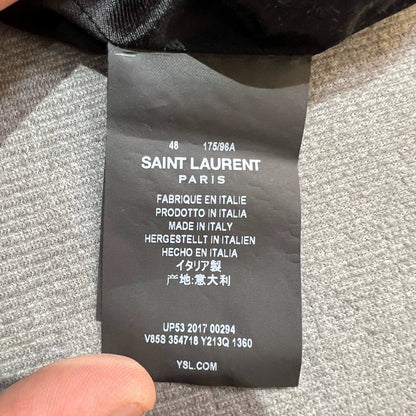 Saint Laurent Olive Green Wool Baseball Jacket