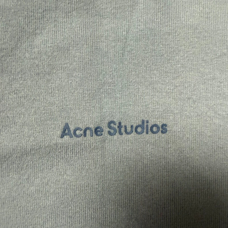 Acne Studios Logo Grey Cotton T-Shirt