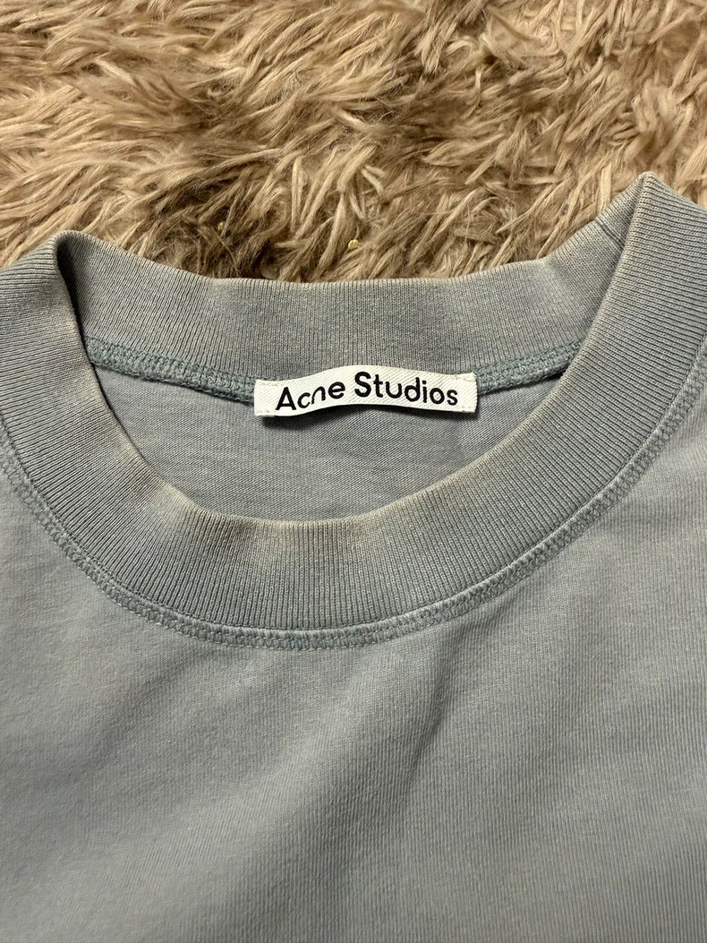 Acne Studios Logo Grey Cotton T-Shirt