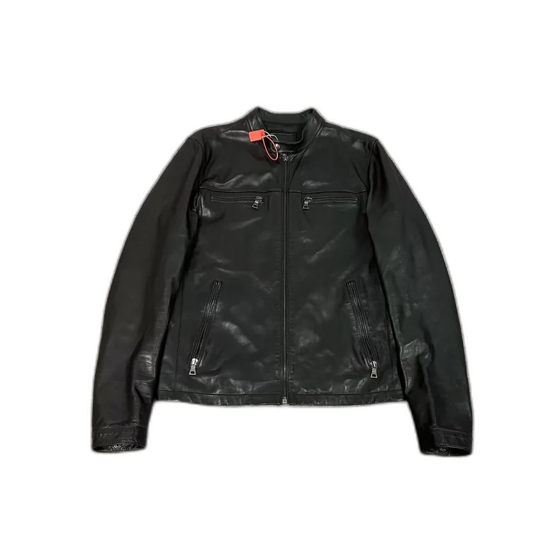 Prada Black Leather Motorcycle Jacket