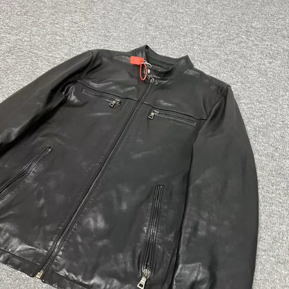 Prada Black Leather Motorcycle Jacket