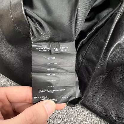 Prada Black Leather Motorcycle Jacket