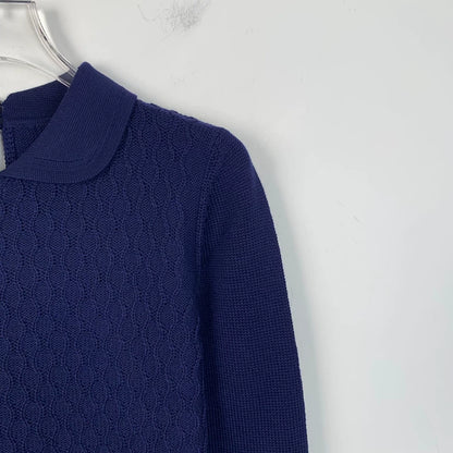 MiuMiu Dark Blue Wool Collar Knit Sweater