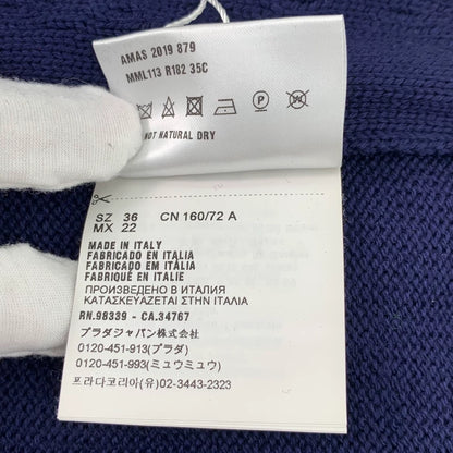 MiuMiu Dark Blue Wool Collar Knit Sweater