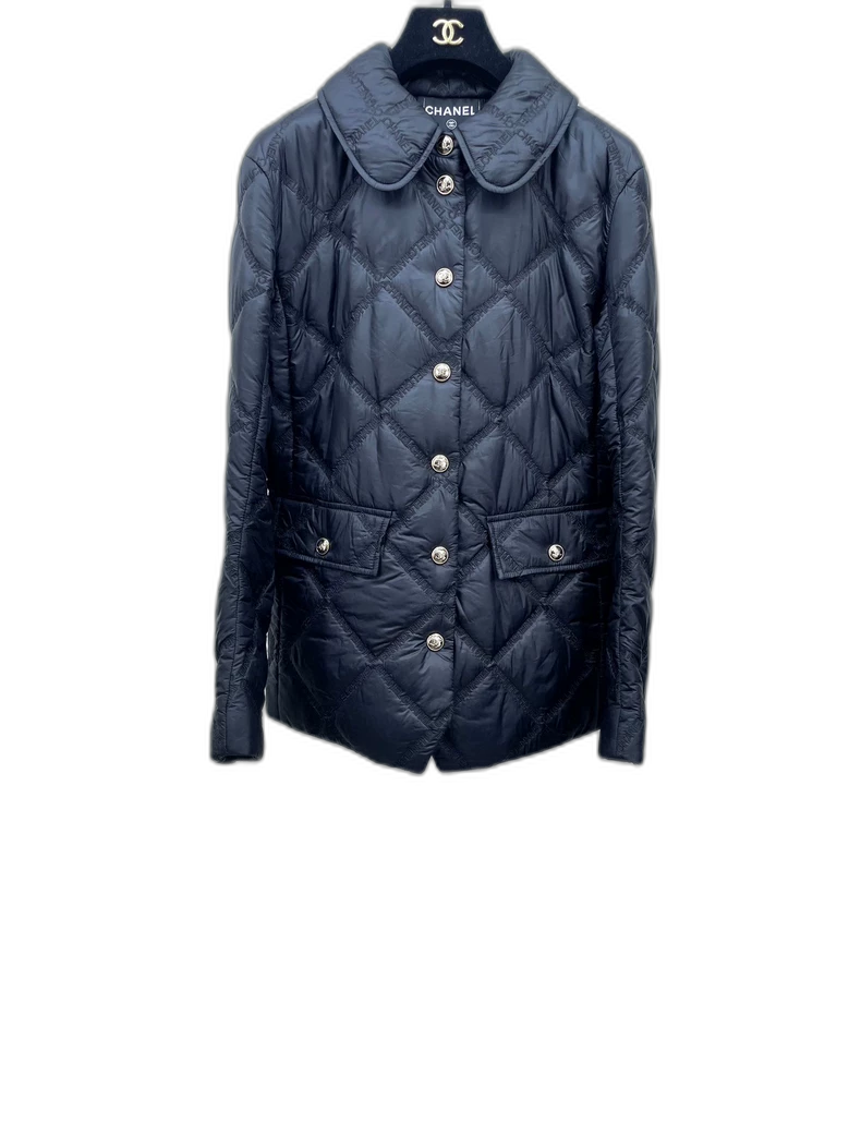 Chanel Embroidered Logo Cotton Jacket