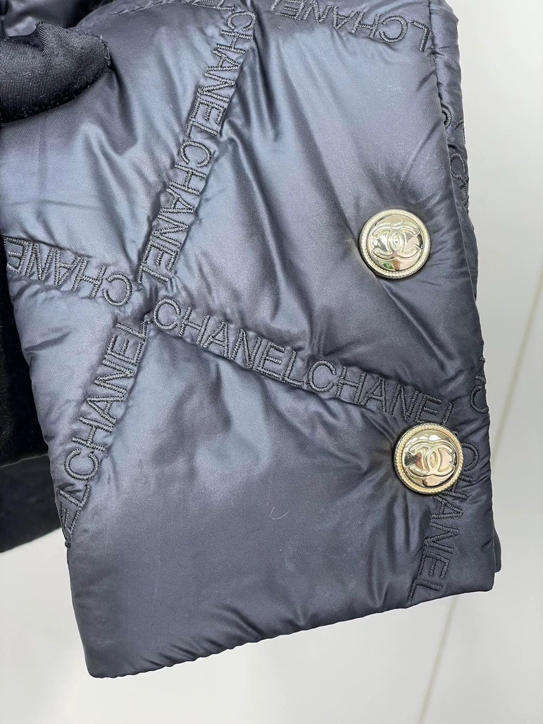 Chanel Embroidered Logo Cotton Jacket