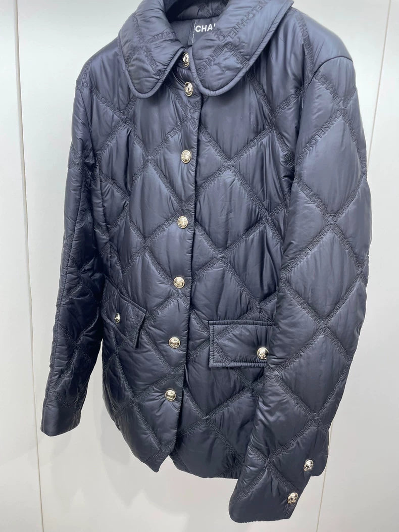 Chanel Embroidered Logo Cotton Jacket