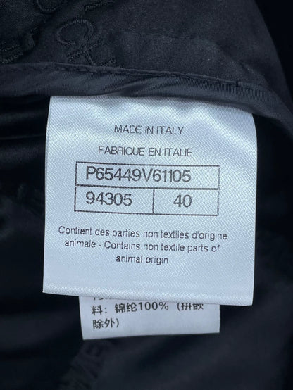 Chanel Embroidered Logo Cotton Jacket