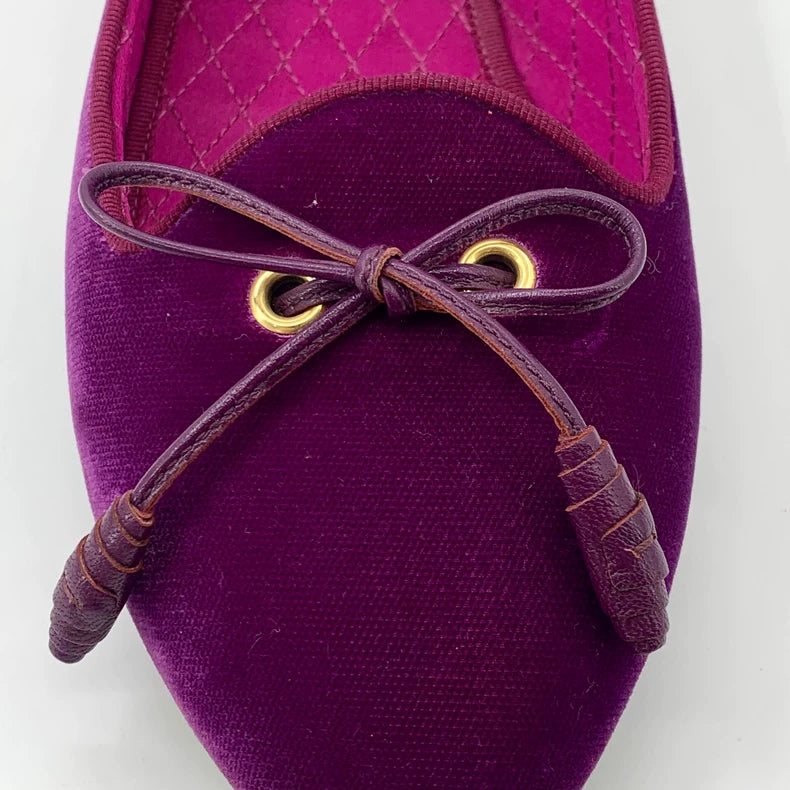 Tom Ford Purple Bow Flat Shoes