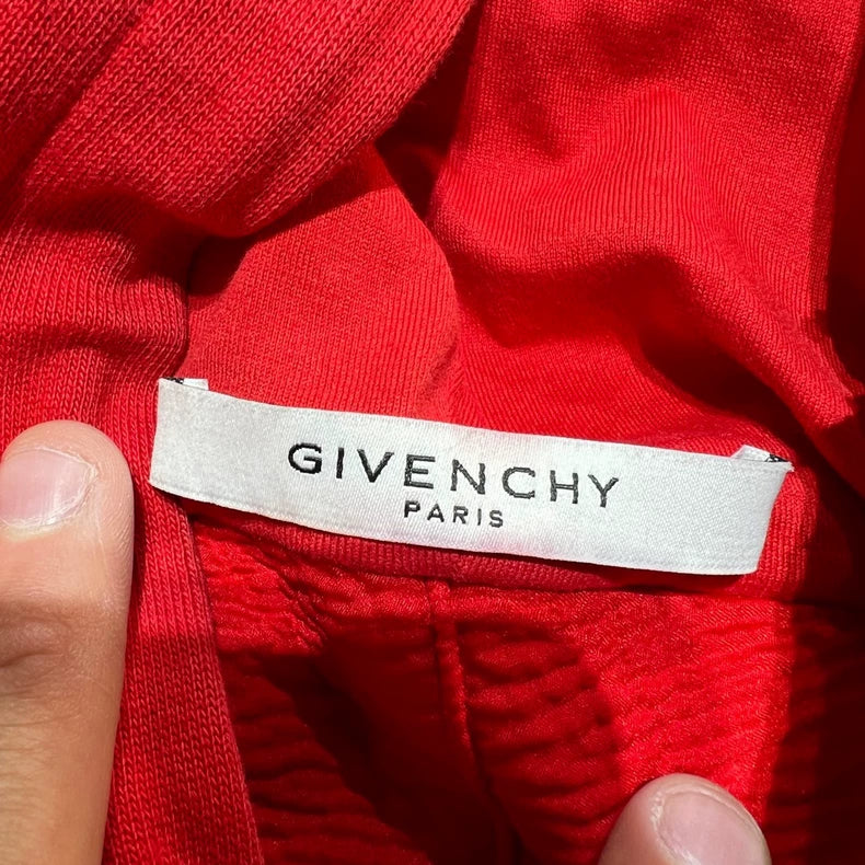 Givenchy Red Distressed Hoodie