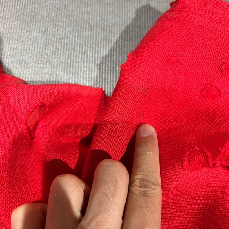 Givenchy Red Distressed Hoodie