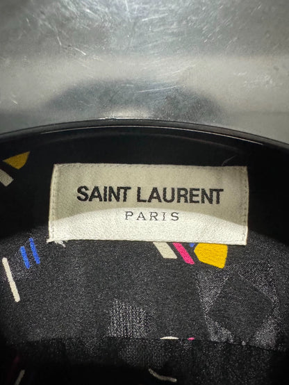 Saint Laurent Silk Geometric Print Shirt