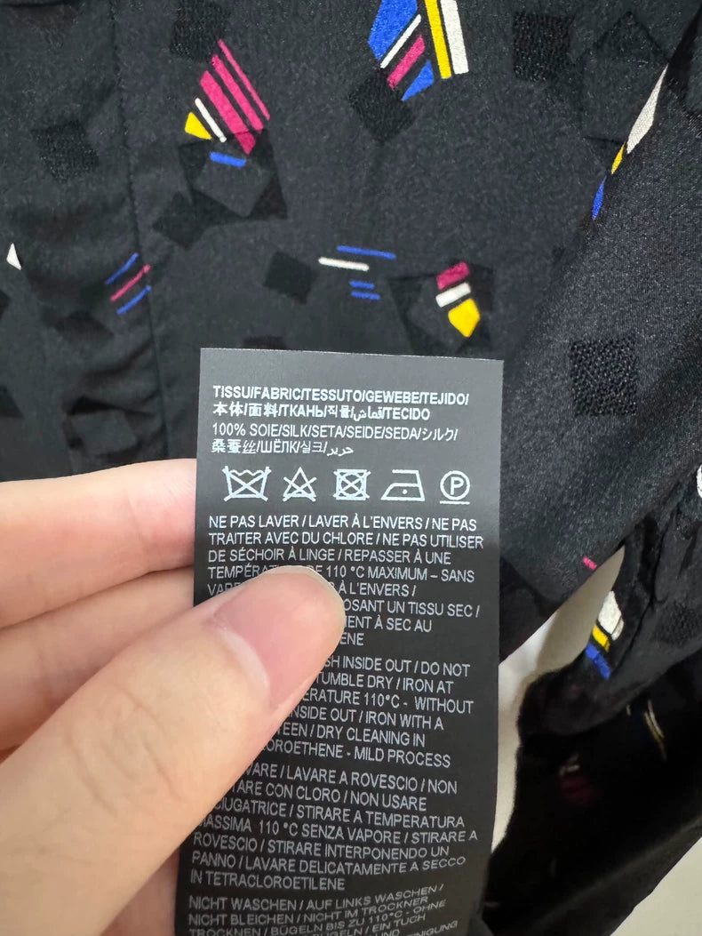 Saint Laurent Silk Geometric Print Shirt