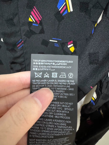 Saint Laurent Silk Geometric Print Shirt