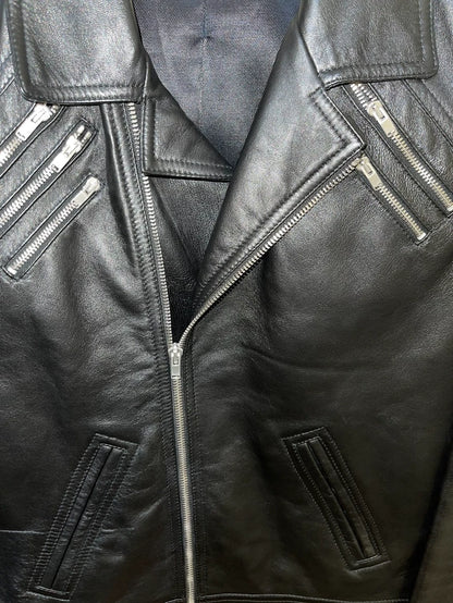 Saint Laurent Black Five-Zip Leather Jacket