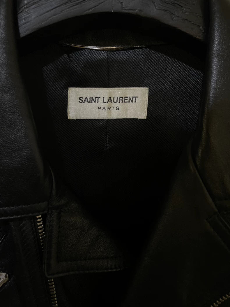 Saint Laurent Black Five-Zip Leather Jacket