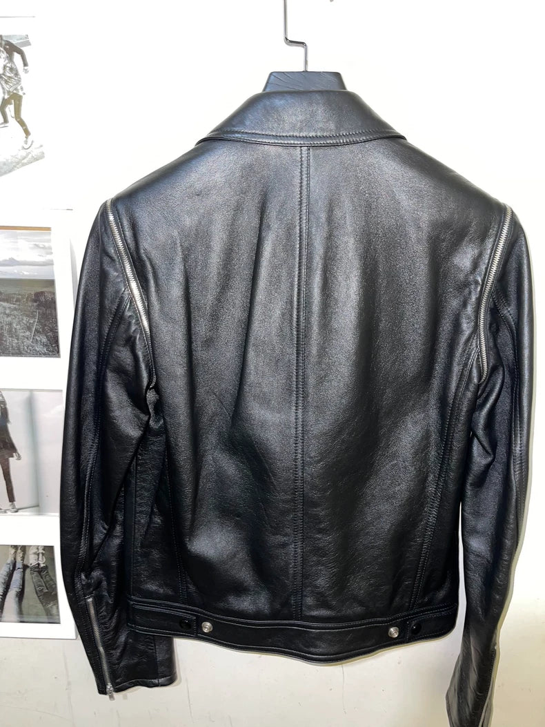 Saint Laurent Black Five-Zip Leather Jacket
