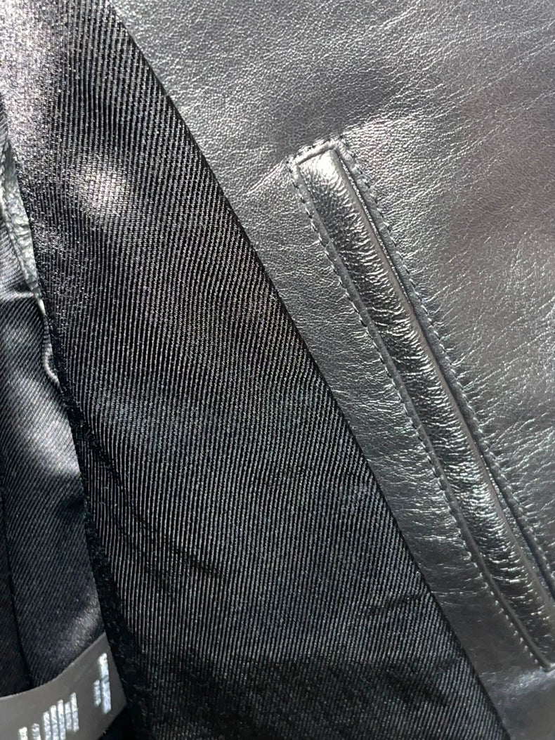 Saint Laurent Black Five-Zip Leather Jacket